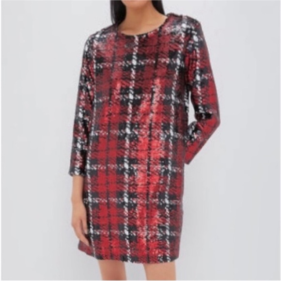 TUCKERNUCK Red and black
Houndstooth Sequin dress NEW - Picture 6 of 13
